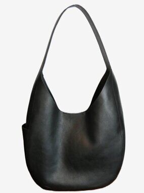 Madewell Black Leather Oversized Shopper Bag 15¼x12½x4½